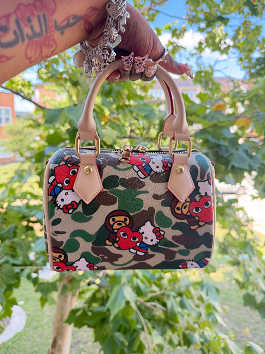 Green hello kitty x baby milo pillow bag
